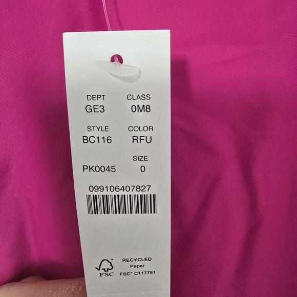 J.Crew Ruched V Neck One‎ Piece Swimsuit Womens Size 0 Fuchsia BC116 - Picture 4 of 10